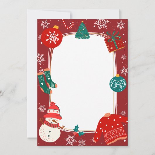 Carte De Correspondance Rouge vert Noël merveilleux (Devant)