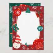 Carte De Correspondance Rouge vert Noël merveilleux (Devant / Derrière)