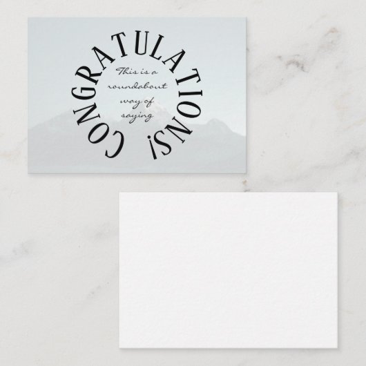 Carte De Correspondance Roundabout Congratulations (Devant / Derrière)