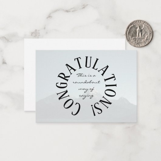 Carte De Correspondance Roundabout Congratulations (Devant/Arrière en situation)