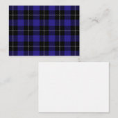 Carte De Correspondance Royal Blue Black Plaid (Devant / Derrière)