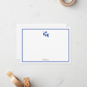 Carte De Correspondance Royal Blue Feuilles (Devant/Arrière en situation)