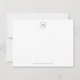 Carte De Correspondance Royal Monogram Crest Smokey Grey Personnalisé
