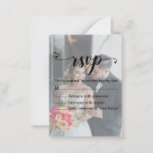 Carte De Correspondance rsvp calligraphie moderne mariage défraîchi photo  (Devant)