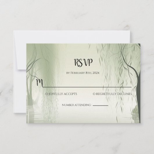 Carte De Correspondance RSVP Enchanted Foliage Elegance Spring Inspiré (Devant)