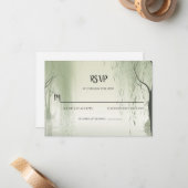 Carte De Correspondance RSVP Enchanted Foliage Elegance Spring Inspiré (Devant/Arrière en situation)