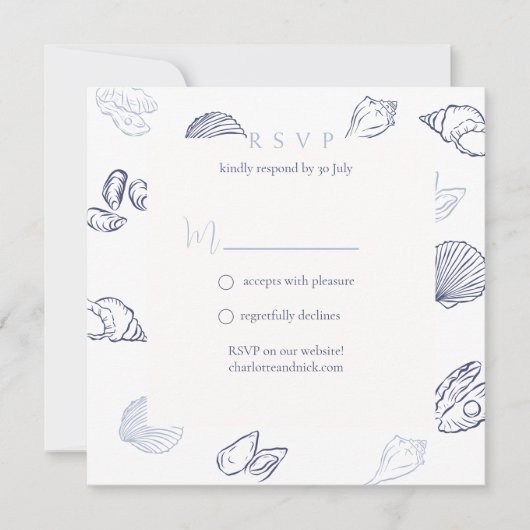 Carte De Correspondance RSVP nautique (Devant)