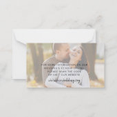 Carte De Correspondance RSVP Online Code QR Mariage Site Web Encadré (Dos)