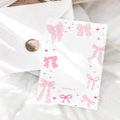 Carte De Correspondance Ruban Coquette Rose Bow