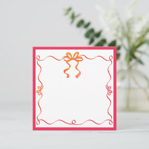 Carte De Correspondance Ruban Rose Élégant Je Vous Remercie, Cadeau de Bur