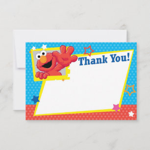 Carte De Correspondance Rue Sésame Elmo - Merci Pointillés & Étoiles