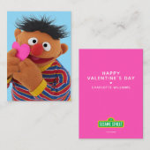 Carte De Correspondance Rue Sésame | Ernie Saint-Valentin cœur (Devant / Derrière)