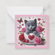 Russe Blue Kitten Valentine's Day