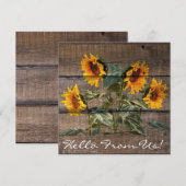 Carte De Correspondance Rustic Barn Wood Sunflower (Devant / Derrière)