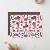 Carte De Correspondance Rustic Wedding Note Card (Devant/Arrière en situation)