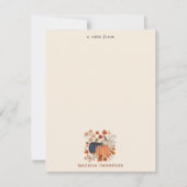 Carte De Correspondance Rustique Automne Citrouille Feuille Fleur sauvage (Devant)