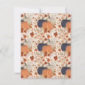 Carte De Correspondance Rustique Automne Citrouille Feuille Fleur sauvage (Dos)