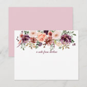 Carte De Correspondance Rustique Autumn Boho Aquarelle Floral Monogramme (Devant / Derrière)