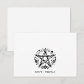 Carte De Correspondance Rustique Élégant Bois Floral Couples Nom (Devant / Derrière)