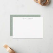 Carte De Correspondance Rustique Sage Green Botanique Nom personnalisé (Devant/Arrière en situation)