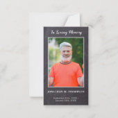 Carte De Correspondance Rustique simple photo Merci funéraire mémorial (Devant)