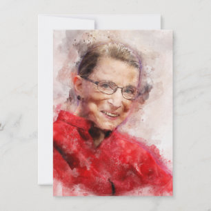 Carte De Correspondance Ruth Bader Ginsburg Aquarelle souriante Portrait R