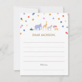 Carte De Correspondance Safari 1er anniversaire fête heure Capsule (Devant)