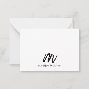 Carte De Correspondance Sage Brush Peint Style Monogramme Nom du script