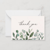Carte De Correspondance Sage Green Eucalyptus Vert Merci Feuille (Devant)