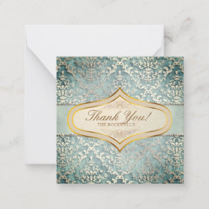 Carte De Correspondance Sage Green Glimmer Mariage damassé