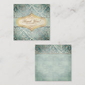 Carte De Correspondance Sage Green Glimmer Mariage damassé (Devant / Derrière)