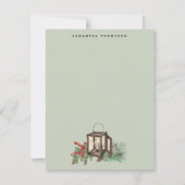 Carte De Correspondance Sage Green Lanterne de Noël Berries (Devant)