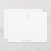 Carte De Correspondance Sage Green monogramme simple personnalisé Papier à (Devant / Derrière)