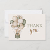 Carte De Correspondance Sage Green Teddy Bear merci (Devant)