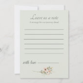 Carte De Correspondance Sage Green Wedding Keepsake Insert (Devant)