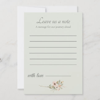 Carte De Correspondance Sage Green Wedding Keepsake Insert