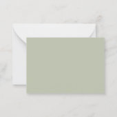 Carte De Correspondance Sage green wedding response RSVP (Dos)