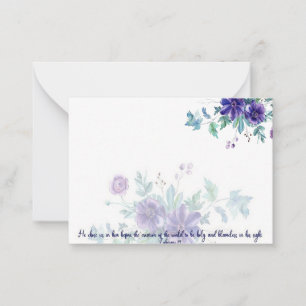 Carte De Correspondance Saint et irréprochable, floral aquarelle violet