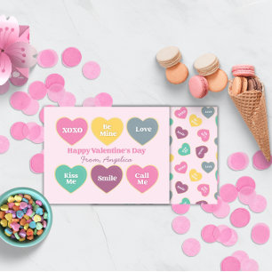 Carte De Correspondance Saint Valentin Candy Hearts Design