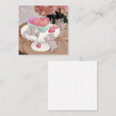 Carte De Correspondance Saint-Valentin : Chats, Coeurs Coeurs Cookies & Fl (Devant / Derrière)