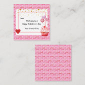 Carte De Correspondance Saint-Valentin Cupcake Sucré pour les enfants (Devant / Derrière)