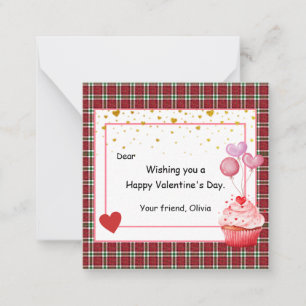 Carte De Correspondance Saint-Valentin Cupcake Sucrée pour les enfants