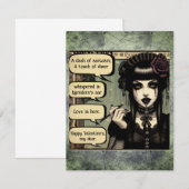 Carte De Correspondance Saint-Valentin de la Belle Fille Gothique (Devant / Derrière)