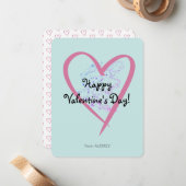 Carte De Correspondance Saint-Valentin de la classe à paillettes simples (Devant/Arrière en situation)