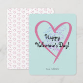 Carte De Correspondance Saint-Valentin de la classe à paillettes simples (Devant / Derrière)