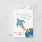 Carte De Correspondance Saint-Valentin de la classe spatiale fusée (Devant)