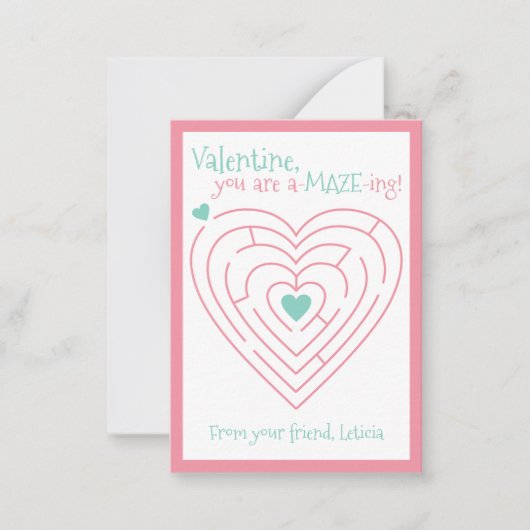 Carte De Correspondance Saint-Valentin déroutant | Saint-Valentin labyrint (Devant)
