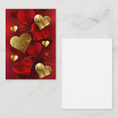 Carte De Correspondance Saint-Valentin dorés et rouges (Devant / Derrière)