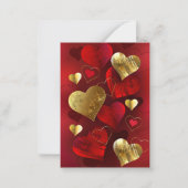 Carte De Correspondance Saint-Valentin dorés et rouges (Devant)