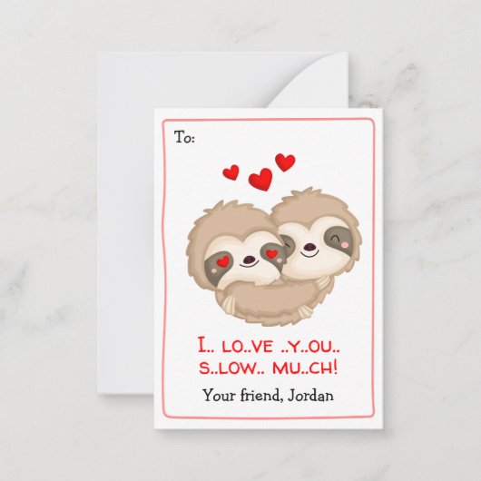 Carte De Correspondance Saint-Valentin école drôle pour enfants (Cœurs de  (Devant)
